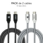 cable-subblim-2x-premium-usb-c-to-usb-c-alu-black-silver